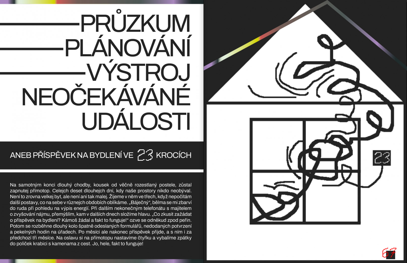 Sára Jarošová - Průzkum – Plánování – Výstroj - Neočekávané události aneb příspěvek na bydlení ve 23 krocích