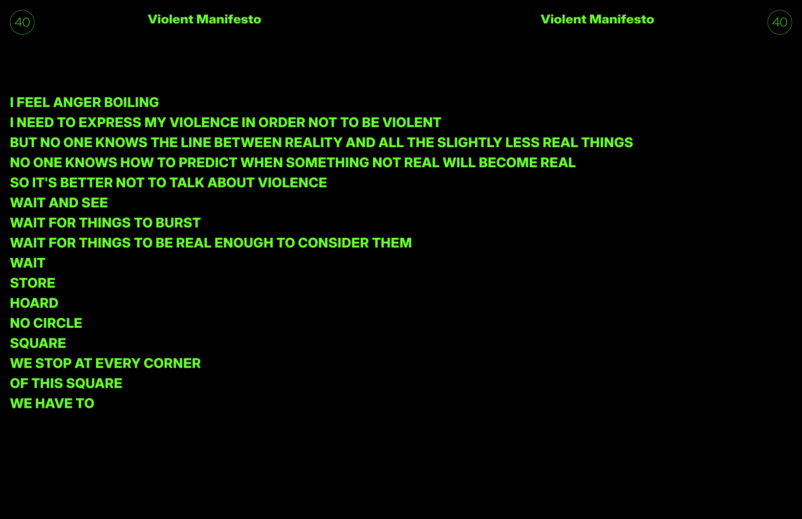 Nikoleta Radišić: Violent Manifesto