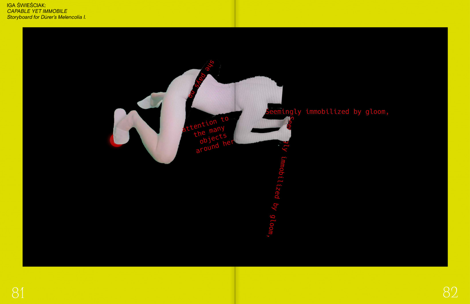 Iga Świeściak: CAPABLE YET IMMOBILE Storyboard for Dürer's Melancolia I.